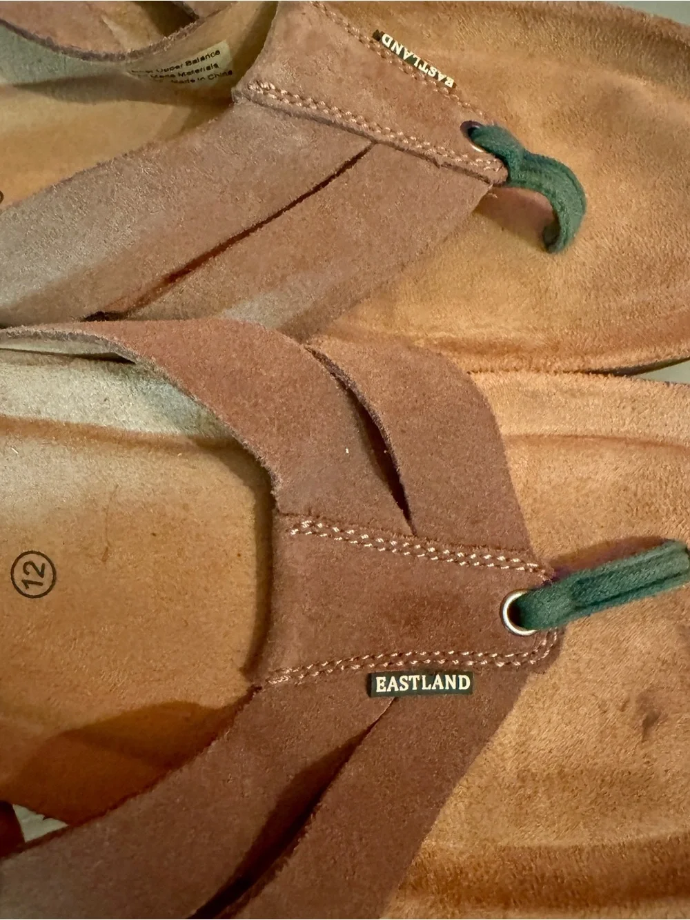 Eastland’s Men’s Tan Suede Thong Sandals